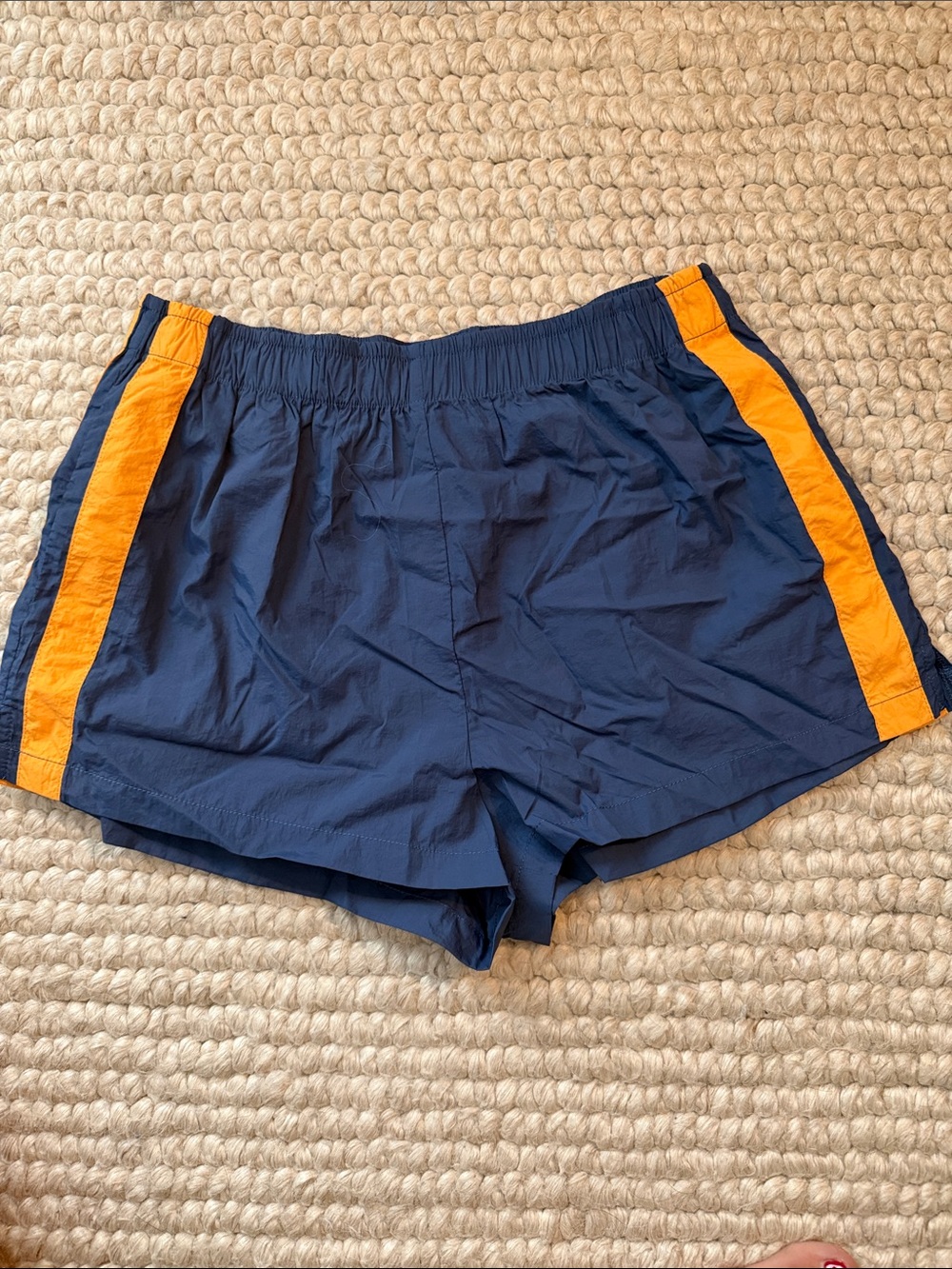 Daily Drills Navy Shorts with Yellow Side Panels